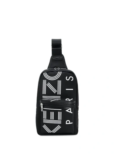 Kenzo Men's One-shoulder Backpack With Logo Typographic In Black