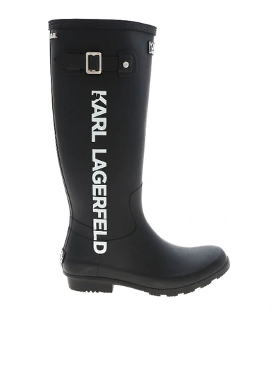 Karl Lagerfeld Kalosh Boots In Black