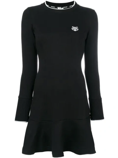 Kenzo Tiger Crest Dress In Black