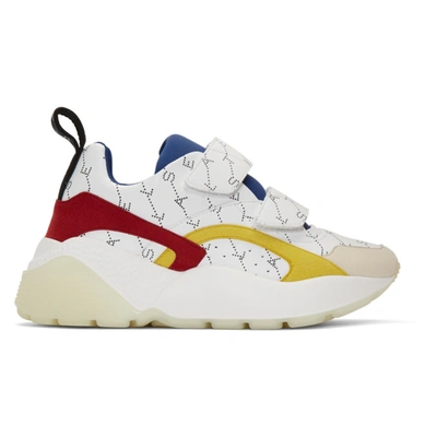 Stella Mccartney Eclypse Printed Faux Leather And Suede Exaggerated-sole Sneakers In White
