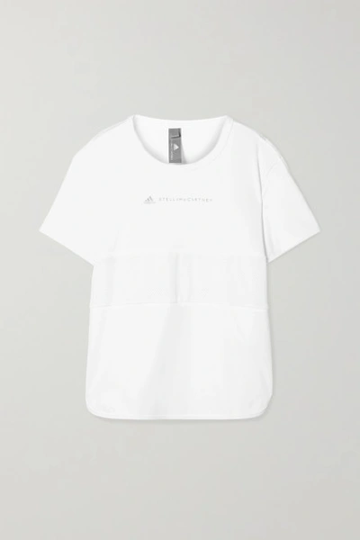 Adidas By Stella Mccartney Run Loose Climalite And Mesh T-shirt In White