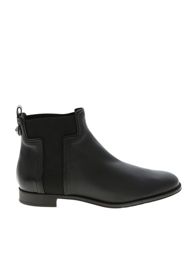 Tod's Black Ankle Boots With Elastic Bands