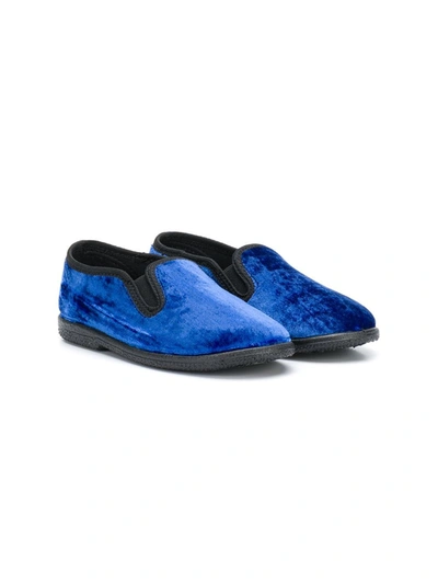 Pèpè Kids' Flat Two Tone Slippers In Blue