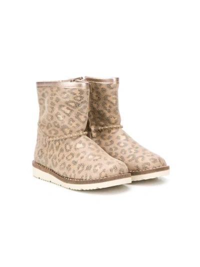 Pèpè Kids' Leopard Print Boots In Neutrals