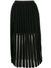 Balmain Black And Transparent Pleated Skirt