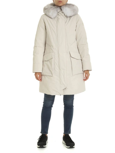 Woolrich Military Parka Jacket In Ice Color In White