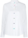 Ps By Paul Smith Multicoloured Button Shirt In White