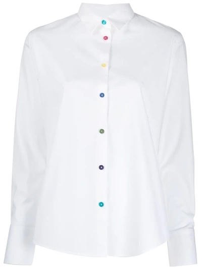 Ps By Paul Smith Multicoloured Button Shirt In White