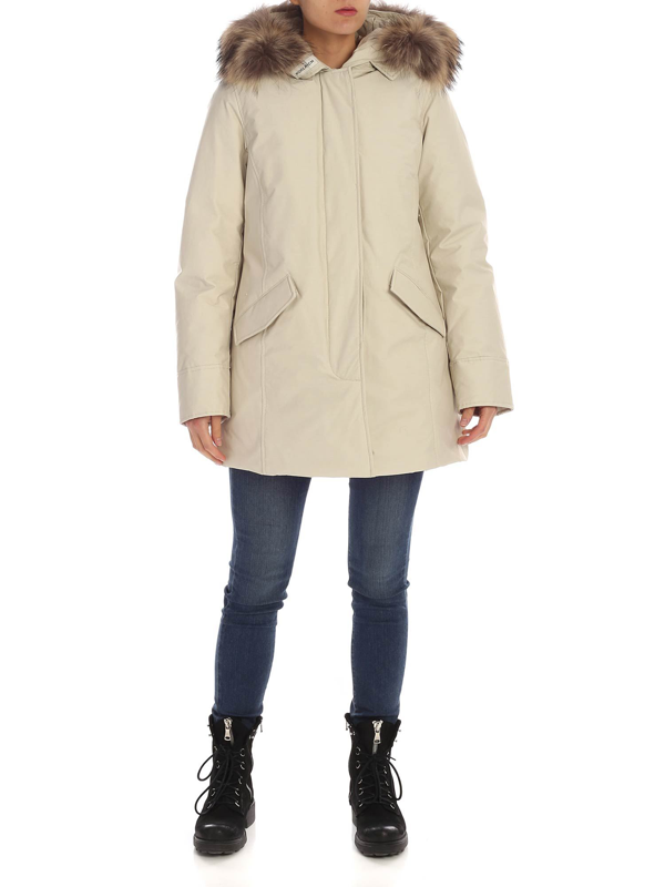 woolrich arctic parka beige