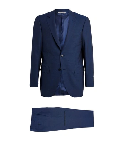 Canali Pinstriped Suit In Blue