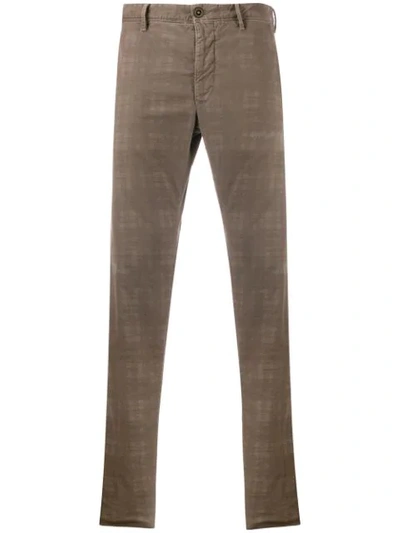Incotex Slim Fit Trousers In Grey With Check Pattern In Neutrals