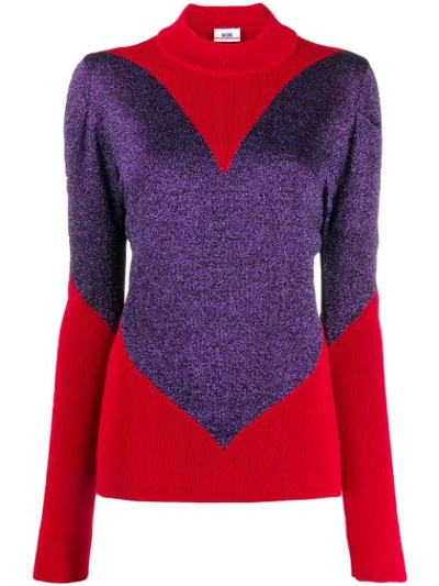 Gcds Big Heart Wool Sweater In Red