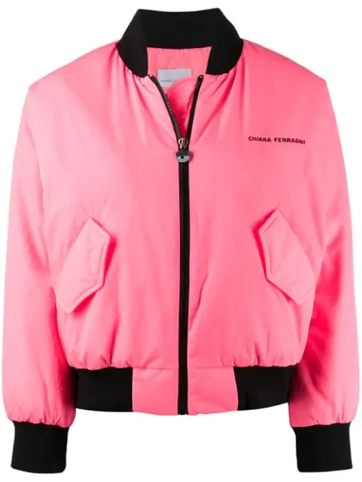 Chiara Ferragni Bomber In Rose-pink Polyamide