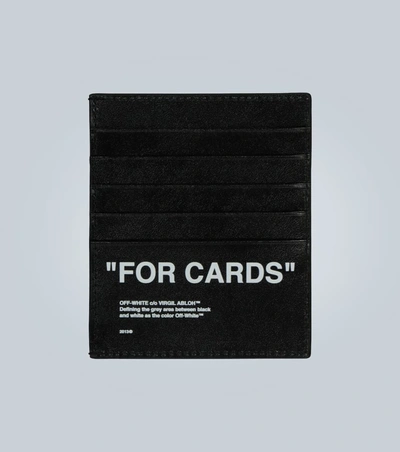 Off-white Bold Quote Wallet In Black Leather