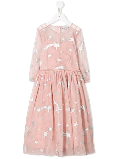 Stella Mccartney Kids' Pink Tulle Dress With Printed Stars