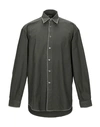 Age Solid Color Shirt In Military Green