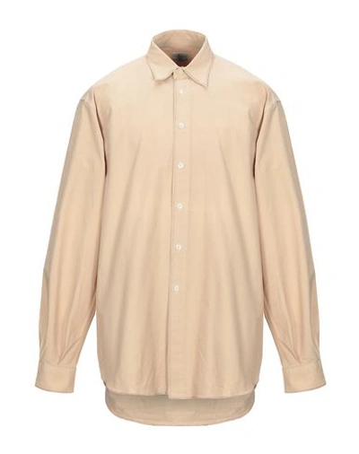 Age Solid Color Shirt In Beige