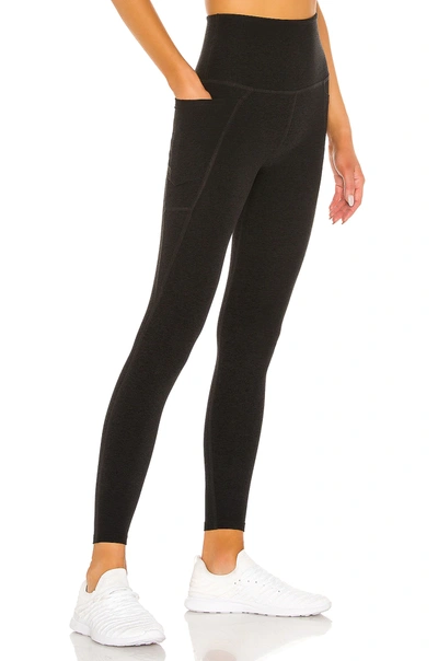 Beyond Yoga Spacedye Vitality Colorblock High Waisted Midi Legging in  Darkest Night & Caramel Toffee Block