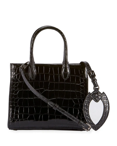 Alaïa Elizinha Small Alligator Top-handle Bag In Black