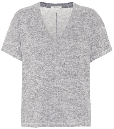 Rag & Bone Avryl V-neck Short-sleeve T-shirt In Light Heather Gray