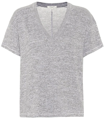 Rag & Bone Avryl V-neck Short-sleeve T-shirt In Light Heather Grey