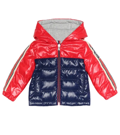 Moncler Babies' Bi-colour Quilted Down Coat In Red