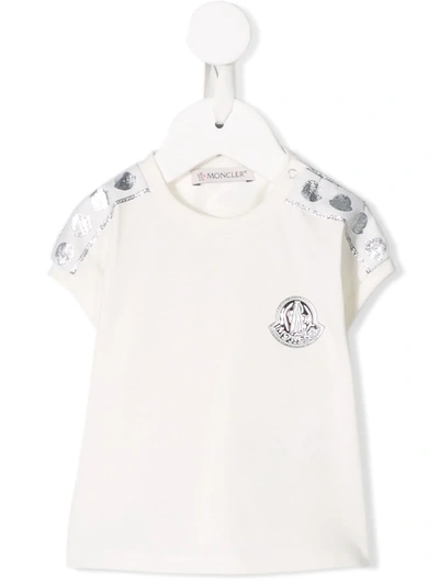 Moncler Babies' Metallic Logo T-shirt In White