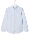 Fendi Teen Pointed Collar Shirt In Blue