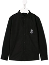 Dolce & Gabbana Kids' Logo Embroidered Shirt In Nero