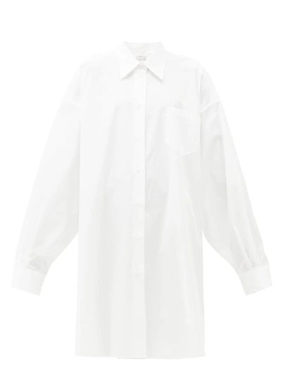 Maison Margiela Oversized Cotton Shirtdress In White