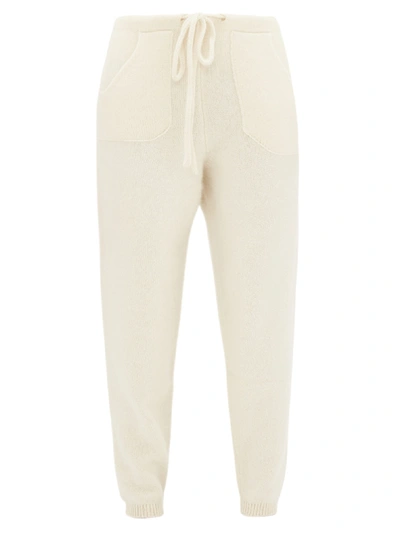 The Elder Statesman Patch-pocket Cashmere Track Pants In White