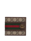 Gucci Ophidia Gg Supreme Bifold Wallet In Brown