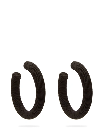 Rebecca De Ravenel Classic Cord Hoop Earrings In Black