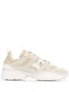 Isabel Marant Kindsay Suede And Canvas Panelled Trainers In Multicolor