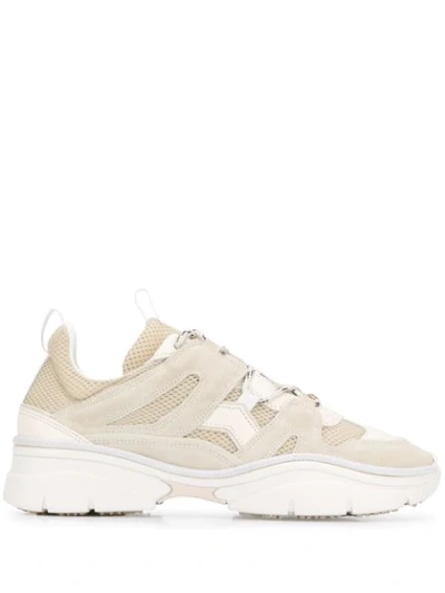 Isabel Marant Kindsay Suede And Canvas Panelled Trainers In Multicolor