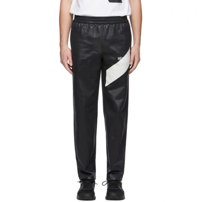 Helmut Lang Logo-embroidered Coated Jersey Track Pants In Black