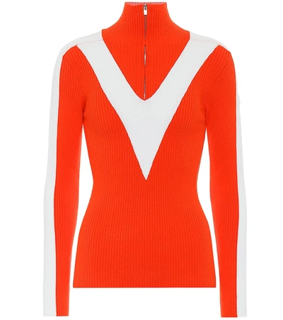 Fusalp Victoire Half-zip Rib-knit Sweater In Red