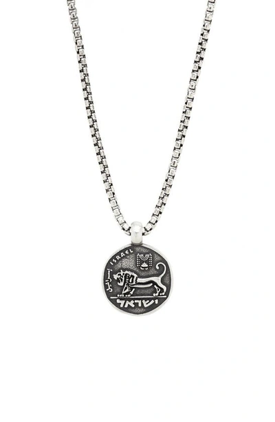 Degs & Sal Coin Pendant Necklace In Grey