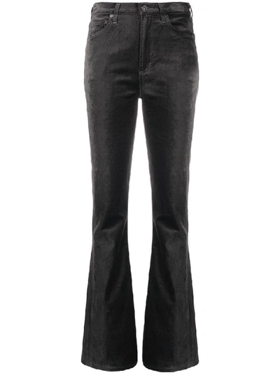 Citizens Of Humanity Georgia Grey Bootcut Stretch-velvet Jeans
