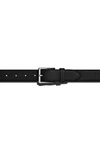 Shinola Men's Brindle Leather Bombe Tab Belt In Black