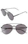 Bottega Veneta Women's Brow Bar Aviator Sunglasses, 58mm In Black/ Grey
