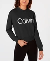 Calvin Klein Performance Logo French Terry Sweatshirt In Black