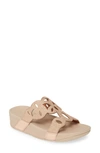 Fitflop Elora Crystal Slide Sandal In Rose Gold Leather