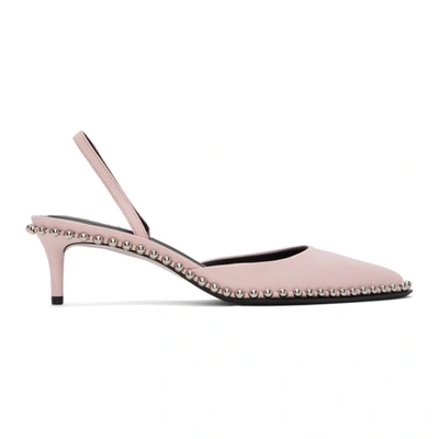 Alexander Wang Rina Studded Leather Slingback Pumps In Pale Pink