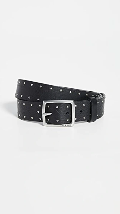 Rag & Bone Boyfriend Studded Leather Belt In Black