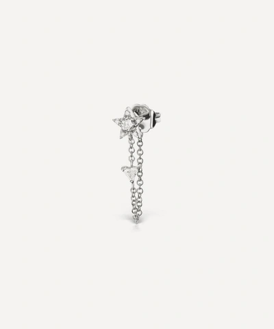 Maria Tash 18ct Diamond Star And Trillion Chain Wrap Single Stud Earring In White Gold