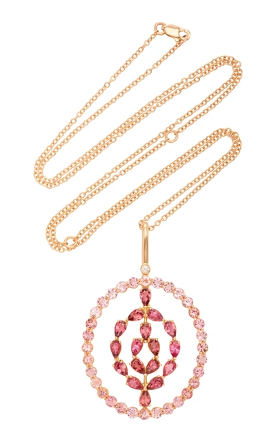 Misahara Plima Flow 18k Rose Gold Diamond And Tourmaline Necklace In Pink