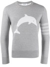 Thom Browne Dolphin Icon Jumper In Grey