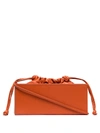 Studio Amelia Box Leather Shoulder Bag In Orange