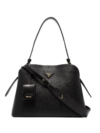 Prada Matinée Saffiano Leather Tote Bag In Black